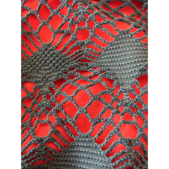 Frenchy Crochet Bikini Set-Triangle top and side tie bottoms (orange/gray) XL - Picture 7 of 7